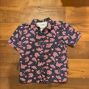 Columbia Men's Casual Button Down Shirt - Red, White, and Blue